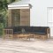 vidaXL Set mobilier de grădină cu perne gri &icirc;nchis, 8 piese, bambus 3155223