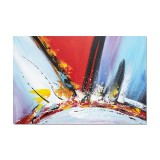 Tablou abstract pictat manual living, birou, Reflexii abstracte 4, 90x60cm ulei pe panza, gata de agatat pe perete