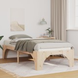 vidaXL Cadru de pat de podea Maro 90 x 200 cm Lemn masiv de pin