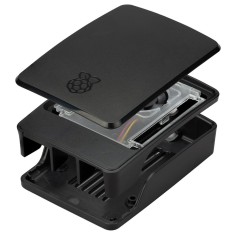 Carcasa Raspberry Pi 5 Model B din plastic, cu ventilator de răcire