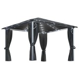 Cumpara ieftin Pavilion cu perdele &amp; siruri lumini LED antracit 3x3 m aluminiu