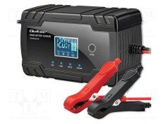 &Icirc;ncărcător baterii re&icirc;ncărcabile QOLTEC 12V-24V AGM, GEL, plumb-acid, 8A, cu ecran digital și cleme crocodil