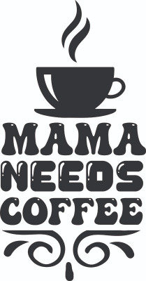 Sticker decorativ, Mama needs coffee, Negru, 85 cm, 4825ST foto