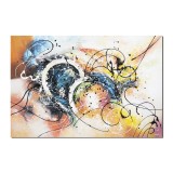 Tablou abstract GIGANT pictat manual, Fantezie, 150x100cm ulei pe panza, gata de expus pe perete