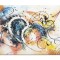 Tablou abstract GIGANT pictat manual, Fantezie, 150x100cm ulei pe panza, gata de expus pe perete