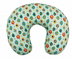 Perna pentru alaptat 2 in 1 Nursing Pillow Paun, BabyJem foto