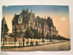 Carte Postala Militara, Germania 1916: Cazarma Militara din Kortrijk-Belgia foto