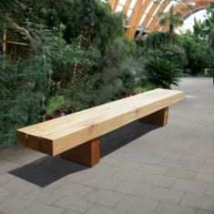 Banca pentru parc din lemn masiv, 200 x 35 x 45 cm, rezistenta la apa foto