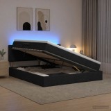 Cumpara ieftin Pat cu LED si saltea Negru 140 x 190 cm Tesatura