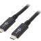 Cablu USB 3.2 USB C 0,5m Negru 20Gbps