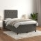 vidaXL Pat box spring cu saltea, gri &icirc;nchis, 120x200 cm, catifea 3143194