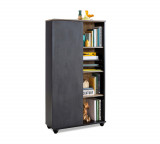 Corp biblioteca, &Ccedil;ilek, Black Bookcase With Storage, 76.5x140x29.5 cm, Multicolor