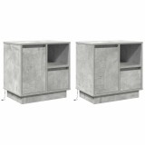 vidaXL Dulap de noapte cu sertar 2 pcs Gri din beton 50 x 34,5 x 50 cm 869585