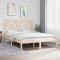 vidaXL Cadru de pat dublu, 135x190 cm, lemn masiv de pin 3103973