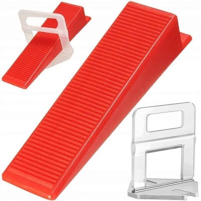 Set nivelare gresie 100 clipsuri de 1mm si 100 pene cu latimea de 22 mm foto