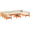 VidaXL Set canapele grădină cu perne, 10 piese, maro lemn masiv de pin 3299600