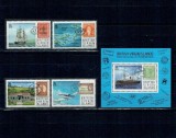 Virgin Islands 1987 - Aniversarea poștei in insule, vapoare, serie si colita neuzata