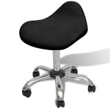 Scaun de salon cu pernă cu roata Negru 50 x 50 x cm Fier cromat