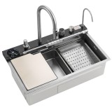 Chiuvetă multifuncțională din oțel 10 &icirc;n 1 REA Alonzo Brush Nickel