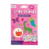 Cumpara ieftin Tatuaje Temporare Unicorn Ooly, 3 Foi, Non-Toxice, Curcubee, Inimi, Fluturi, Petrecere Copii 3+
