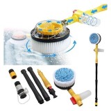 Set perie de spalat auto si accesorii, cu maner telescopic, rotativa 360&deg;, cu recipient pentru detergent, lungime 100 cm, pentru spalare cu inalta pre