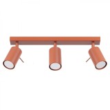 Lampă De Tavan Ring Ocru Roșu Oțel 3 Bec Tub Modern De Interior.