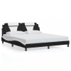 VidaXL Cadru de pat cu LED, negru și alb, 180x200 cm, piele ecologică 3214041