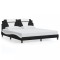 vidaXL Cadru de pat cu LED, negru și alb, 180x200 cm, piele ecologică 3214041