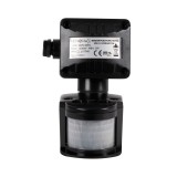 Senzor Miscare PT Negru JQ35 180&deg; 1200W 2-12m IP44 - NOVELITE