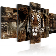 Tablou canvas 5 piese - Garda Junglei - 200 x 100 cm foto