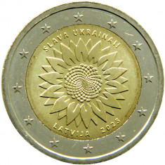 Letonia moneda comemorativa 2 euro 2023 - Slava Ucraina - UNC