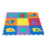 Set 9 bucati de puzzle podea pentru copii cu imprimeu Animale 2.0, din spuma EVA, 31, 5x31, 5 cm, multicolor ConceptSeller, Oem