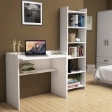 Cumpara ieftin Birou și raft Tower, Alb, 90x80x58 cm