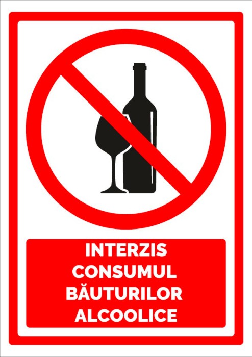Indicator pentru interzis consumul bauturilor alcoolice