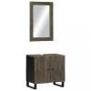 VidaXL Set de mobilier de baie 2 piese din lemn masiv de mango negru 3310000