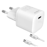 Incarcator retea Celly, 20W, USB-C, Cablu 1.5m inclus, Alb
