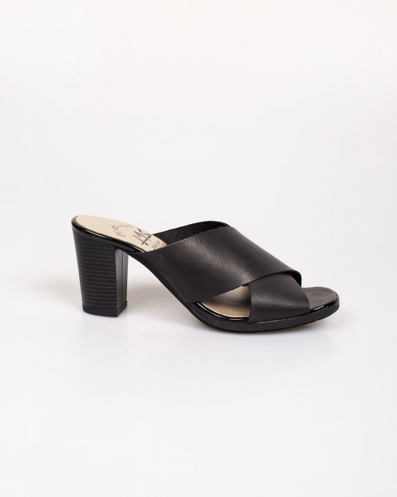 Sandale elegante din piele naturala cu toc gros pentru femei 22BOT02004, 36  - 39, Negru | Okazii.ro