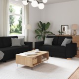Set Canapea 3 Piese vidaXL, Textil Negru, Scaun, 2 Locuri, 3 Locuri, Interior, 99-220cm, Birou/Living
