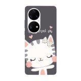 Husa compatibila cu Huawei Nova 8i model It&amp;#039;s a purrfect day, Silicon, TPU, Viceversa, Transparent, Carcasa