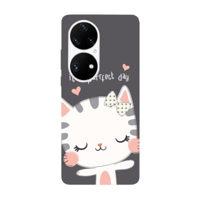 Husa compatibila cu Huawei Nova Y70 model It&amp;amp;#039;s a purrfect day, Silicon, TPU, Viceversa foto