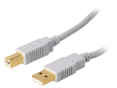 Cablu USB 2.0 A-B Aurit 5m Gri foto