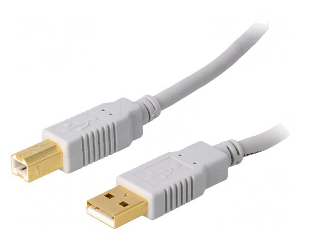 Cablu USB 2.0 A-B Aurit 5m Gri