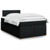 VidaXL Pat box spring cu saltea, negru, 120x200 cm, textil 3286642