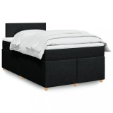 Cumpara ieftin Pat box spring cu saltea, negru, 120x190 cm, catifea