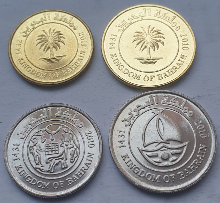 Set 4 monede 5, 10, 25, 50 Fils 2010-2011 Bahrain, unc