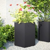 vidaXL Jardinieră de grădină negru 46x40x45 cm oțel hexagonal 851108