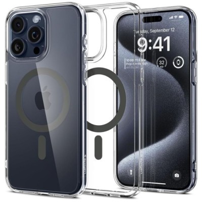 Husa pentru iPhone 15 Pro Max - Spigen Ultra Hybrid MagSafe - Graphite foto