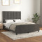 vidaXL Cadru de pat cu tăblie, gri &icirc;nchis, 140x190 cm, catifea