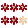 Autocolante Crăciun, Fulg, Lemn, Colțuri Rotunjite, Negru, Set 6 Bucăți, 4.5x4.5 cm, Oem