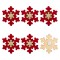 Autocolante Crăciun, Fulg, Lemn, Colțuri Rotunjite, Negru, Set 6 Bucăți, 4.5x4.5 cm